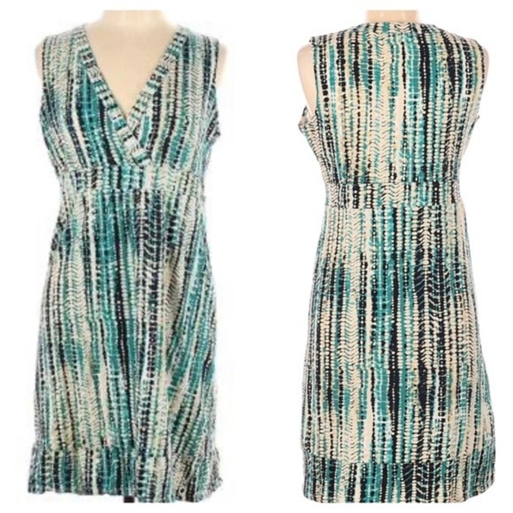 Calvin Klein abstract print empire waist cotton dress size large